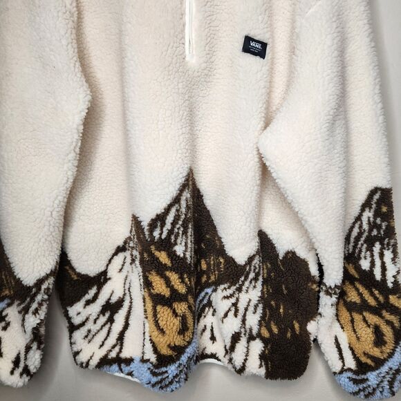 Vans Mt Sherpa Q Zip Fleece Jacket Sweatshirt Mountain Mens Large Ski High Pile - Picture 6 of 15